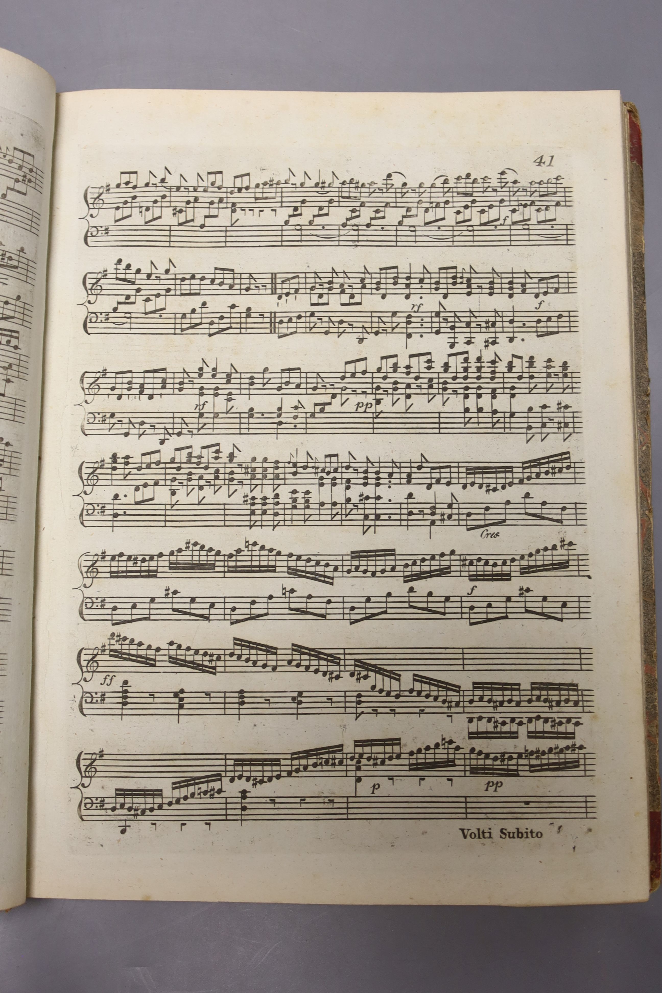 Music Volume, includes J.L. Dussek’s Trois Sonates pour le Piano Forte on le Clavecin…, engraved pictorial title, Longman & Broderip; Muzio Clementi’s Two Sonatas and Two Capriccios for the Piano Forte …, engraved title,